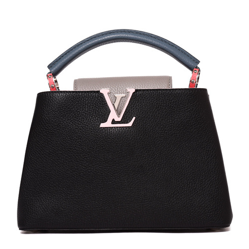 Louis Vuitton/路易威登 拼色黑/灰内拼粉色 单肩包 小牛皮